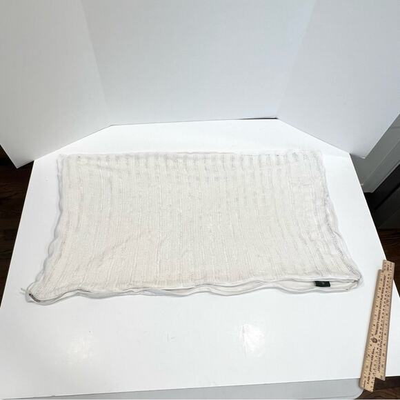 Lauren Ralph Lauren Knit White Cream King Pillowcase Shams Zippered x2 (TWO) - Picture 3 of 12